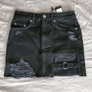 Black Colin Skirt with Cutout